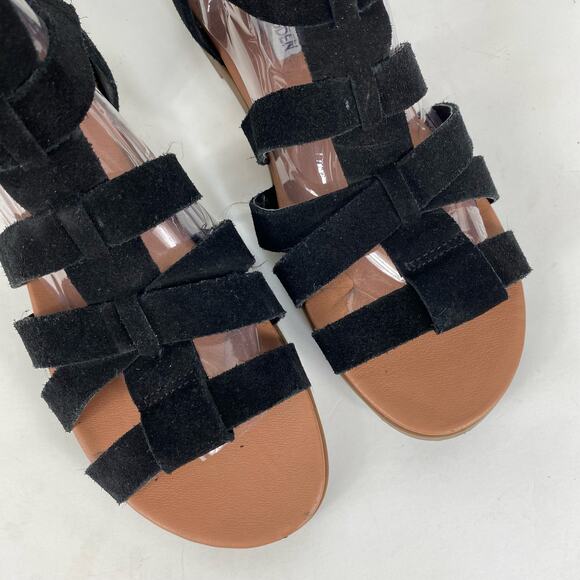 Steve Madden Gali Sandals Black Leather Open Toe Casual Gladiator Womens 8M - Picture 8 of 14